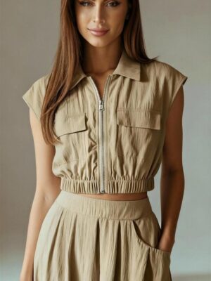 Conjunto de falda y chaleco Modelo Venecia código 023
