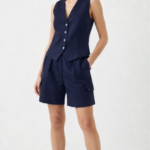 Conjunto de short y chaleco de lino Modelo Natalia código 032