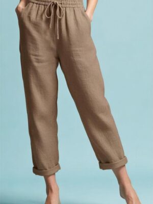 Pantalón de lino recto Modelo Antonia código 069